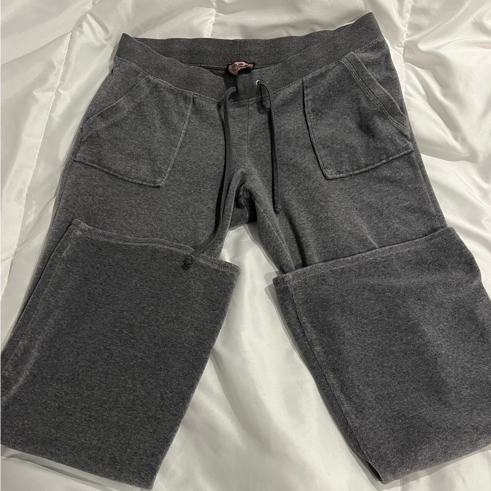 VTG Juicy Couture Terry Track Pants Medium Grey/Gray